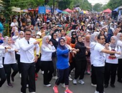 Bupati Gowa Bersama Ribuan Warga Hadiri CFD Semarak Bhayangkara ke 79 Tahun