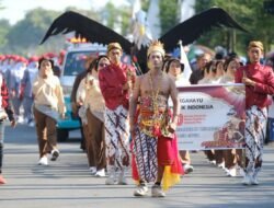 Meriah! Pawai SKPD Pemkab Gowa Semarakkan HUT RI