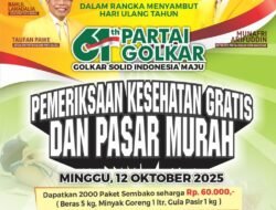 Peringatan HUT ke-61, Golkar Makassar Berbagi Dua Ribu Paket Sembako Murah dan Pemeriksaan Kesehatan Gratis