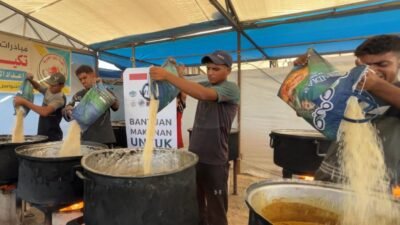 Pasca Gencatan Senjata, Asap Dapur Kemanusiaan dari Indonesia Mengepul di Gaza Utara