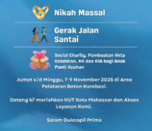 Disdukcapil Makassar Gelar Layanan Inklusif dan Nikah Massal Sambut HUT Kota ke-418