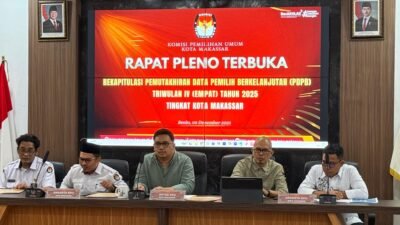 KPU Makassar Tetapkan 1.077.627 Pemilih Pada Rekapitulasi PDPB Triwulan IV Tahun 2025