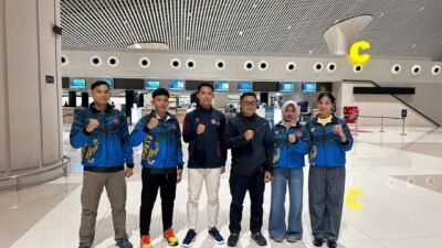 Dansat Brimob Polda Sulsel Lepas Atlet Inkanas Sulsel ke Jakarta