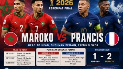 Prediksi Maroko vs Prancis di Piala Dunia 2026: Head to Head, Susunan Pemain, Prediksi Skor