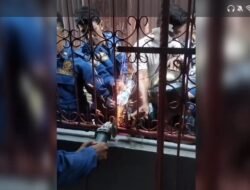 Damkar Gowa Selamatkan Bocah 3 Tahun yang Tangannya Tertancap Pagar Besi Tetangga
