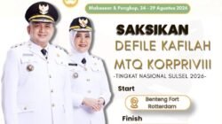 1.600 Kafilah MTQ KORPRI Tiba di Makassar, Defile Digelar Besok dari Fort Rotterdam ke Karebosi