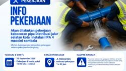 Perumda Air Minum Makassar Perbaiki Pipa Bocor, Sejumlah Wilayah Alami Gangguan Air Hari ini