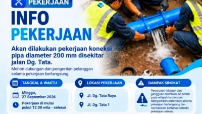 PDAM Makassar Lakukan Koneksi Pipa di Jalan Dg. Tata, Cek Daftar Wilayah Terdampak