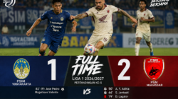 PSM Makassar Curi Tiga Poin di Kandang PSIM, Gol Jevtoski Pastikan Kemenangan